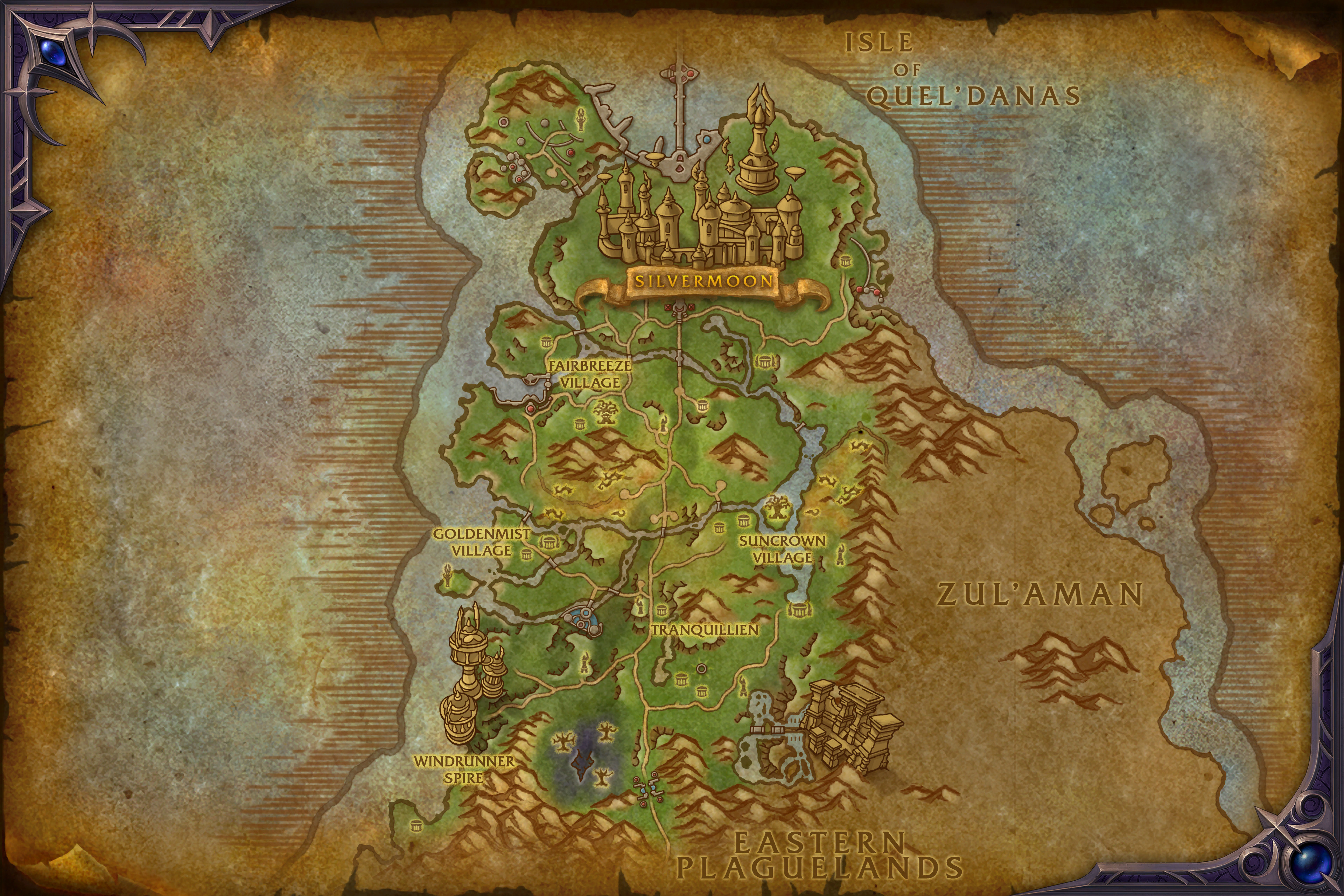 Eversong Woods — River fishing search route base map