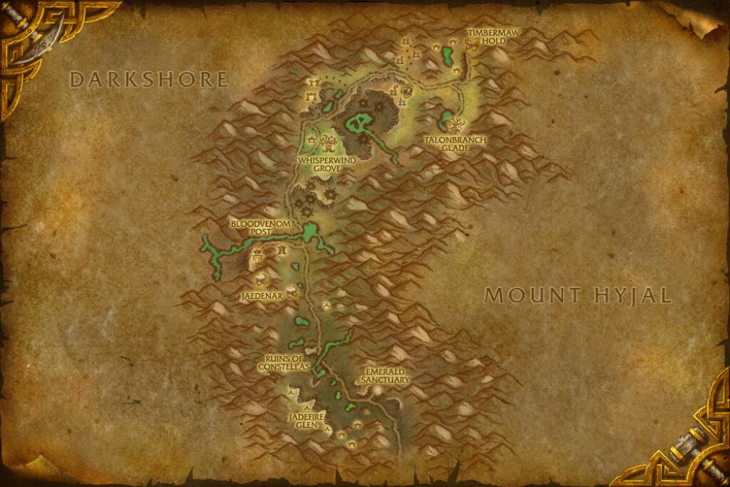 Felwood — Gromsblood and Dreamfoil base map