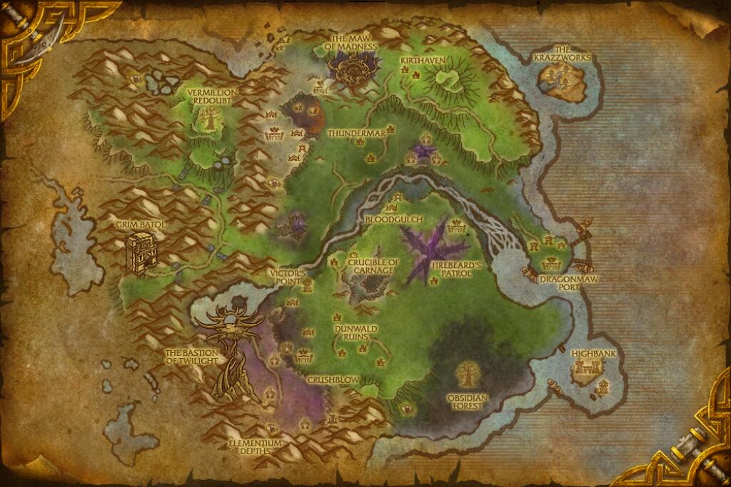 Twilight Highlands — Elementium and Pyrite base map